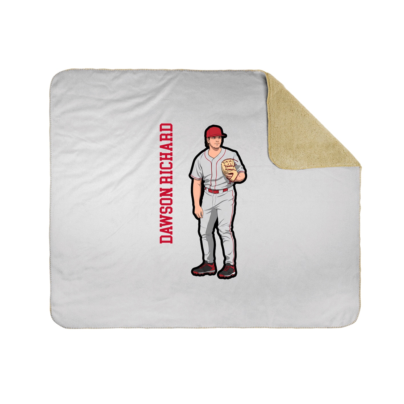 Throw Blanket — Name Vertical in White