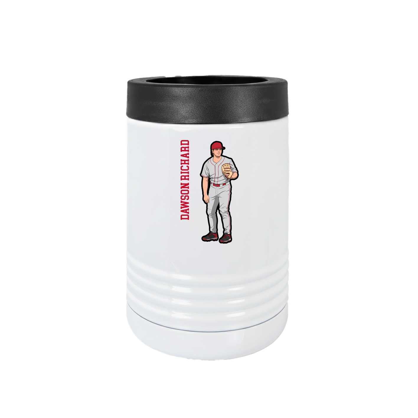 Beverage Holder — Name Vertical in White