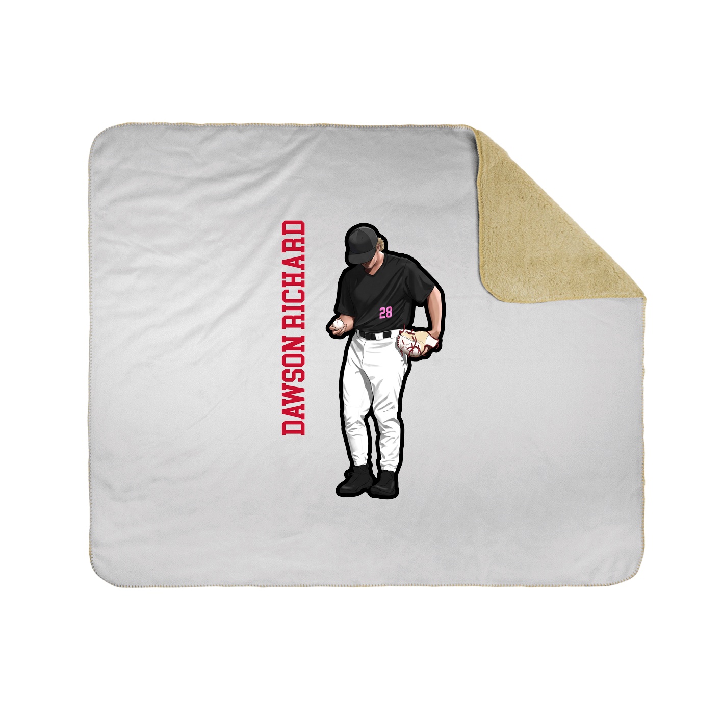 Throw Blanket — Name Vertical in White