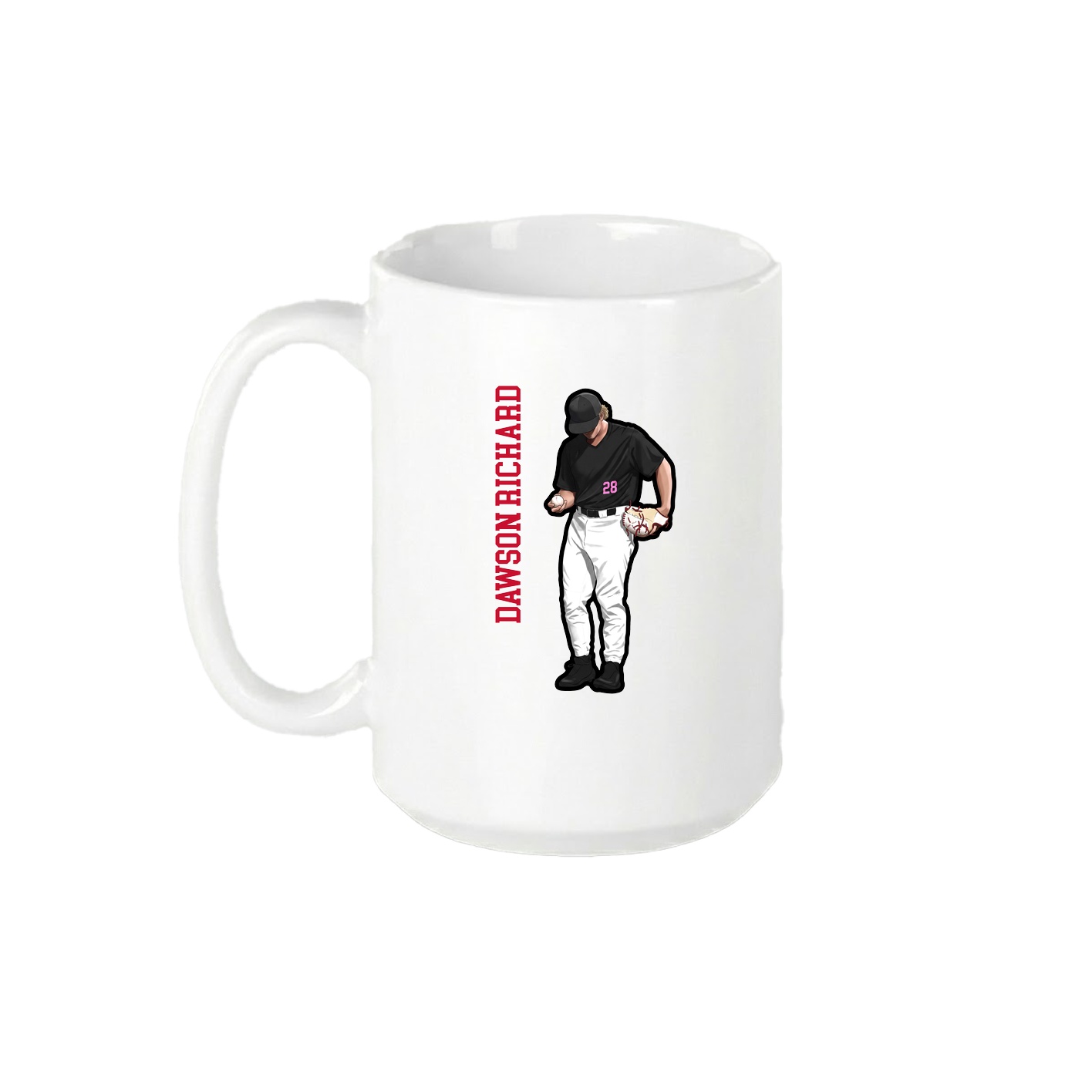15oz Coffee Mug — Name Vertical in White