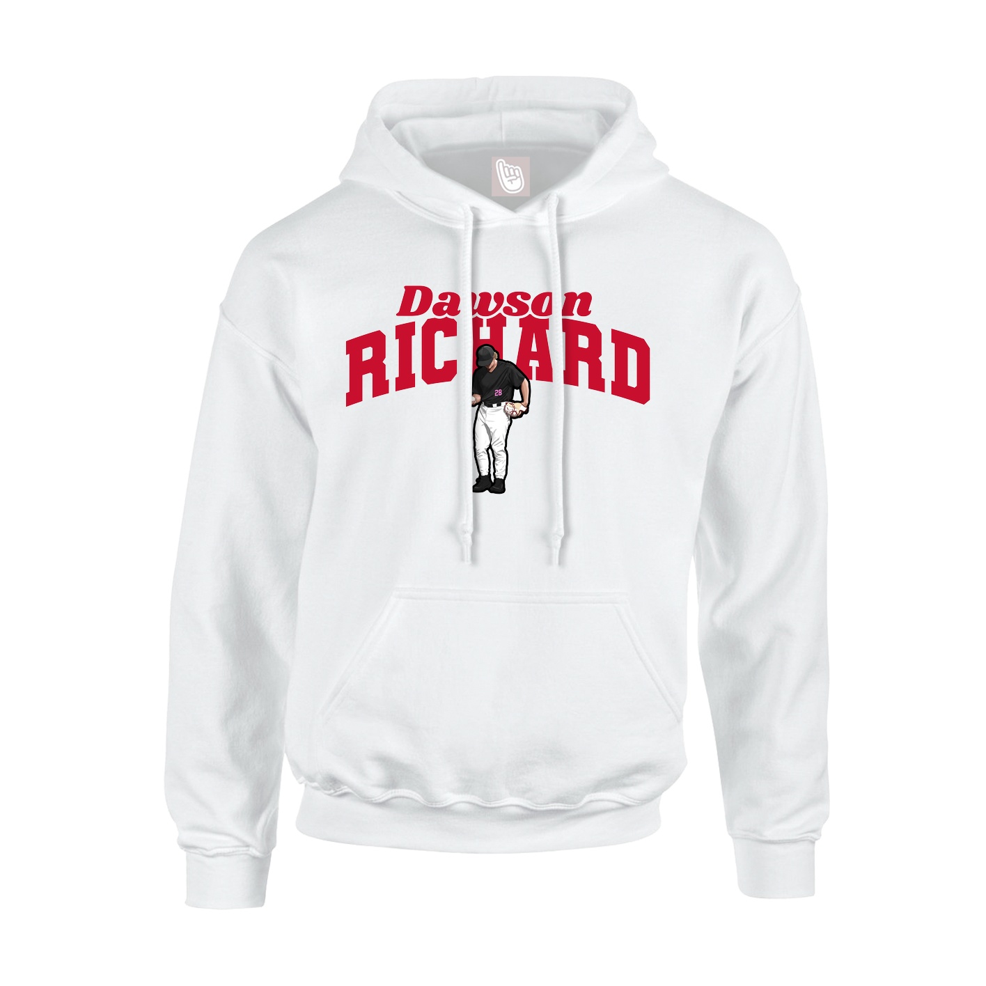 Youth Hoodie — Signature Arch in White