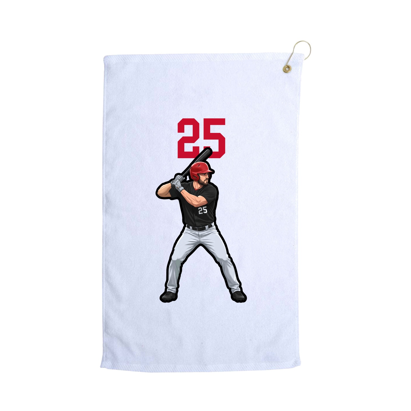 Golf Towel — Number Top in White