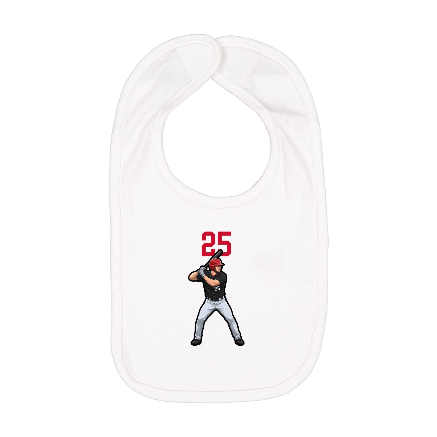 Infant Bib — Number Top in White