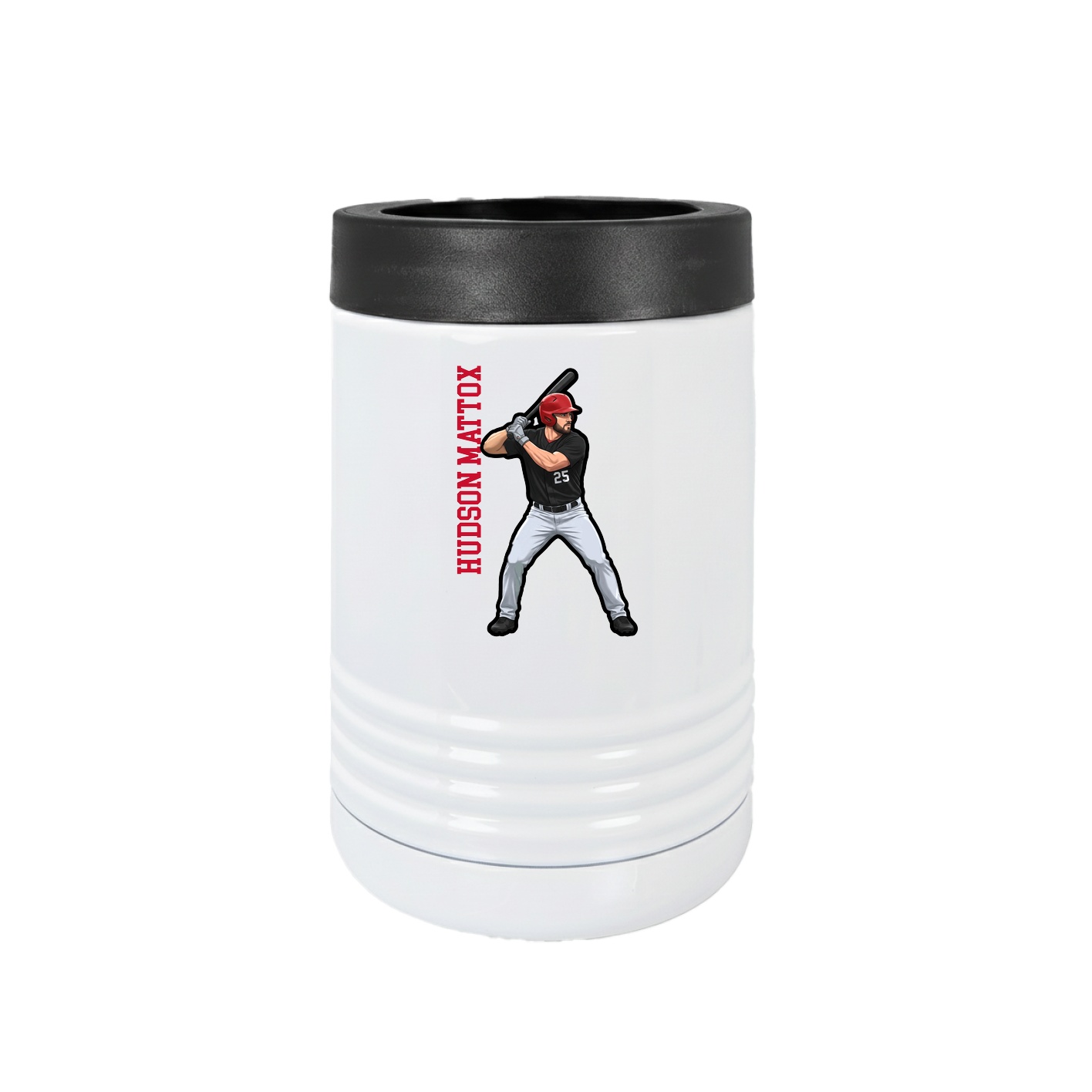 Beverage Holder — Name Vertical in White