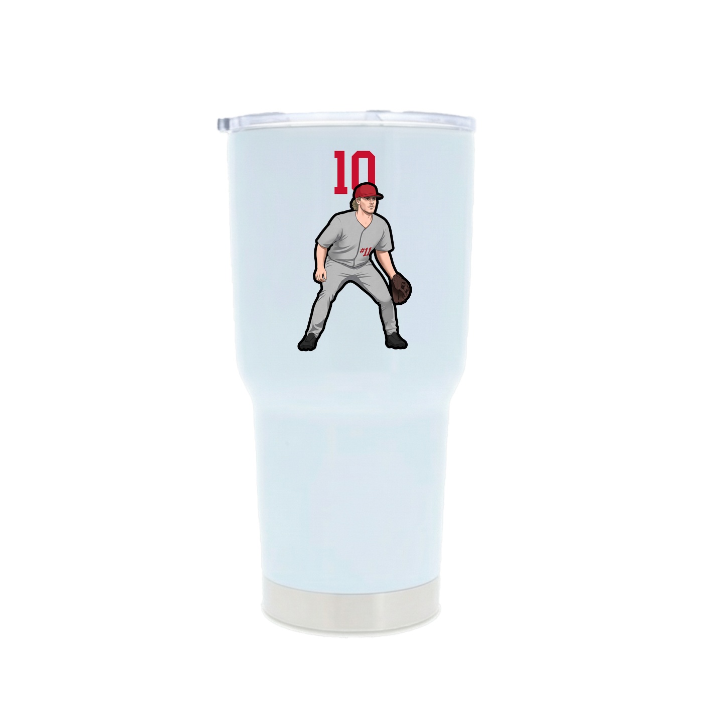 30oz Stainless Steel Tumbler — Number Top in White