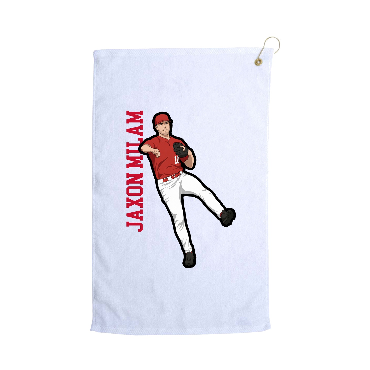 Golf Towel — Name Vertical in White