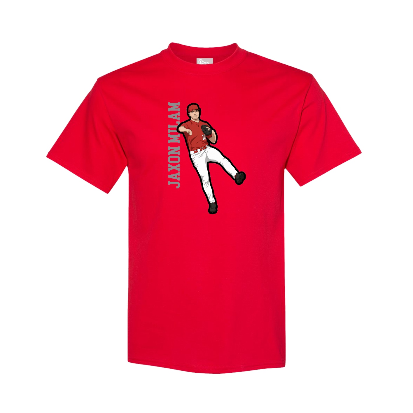 Tee — Name Vertical in Red
