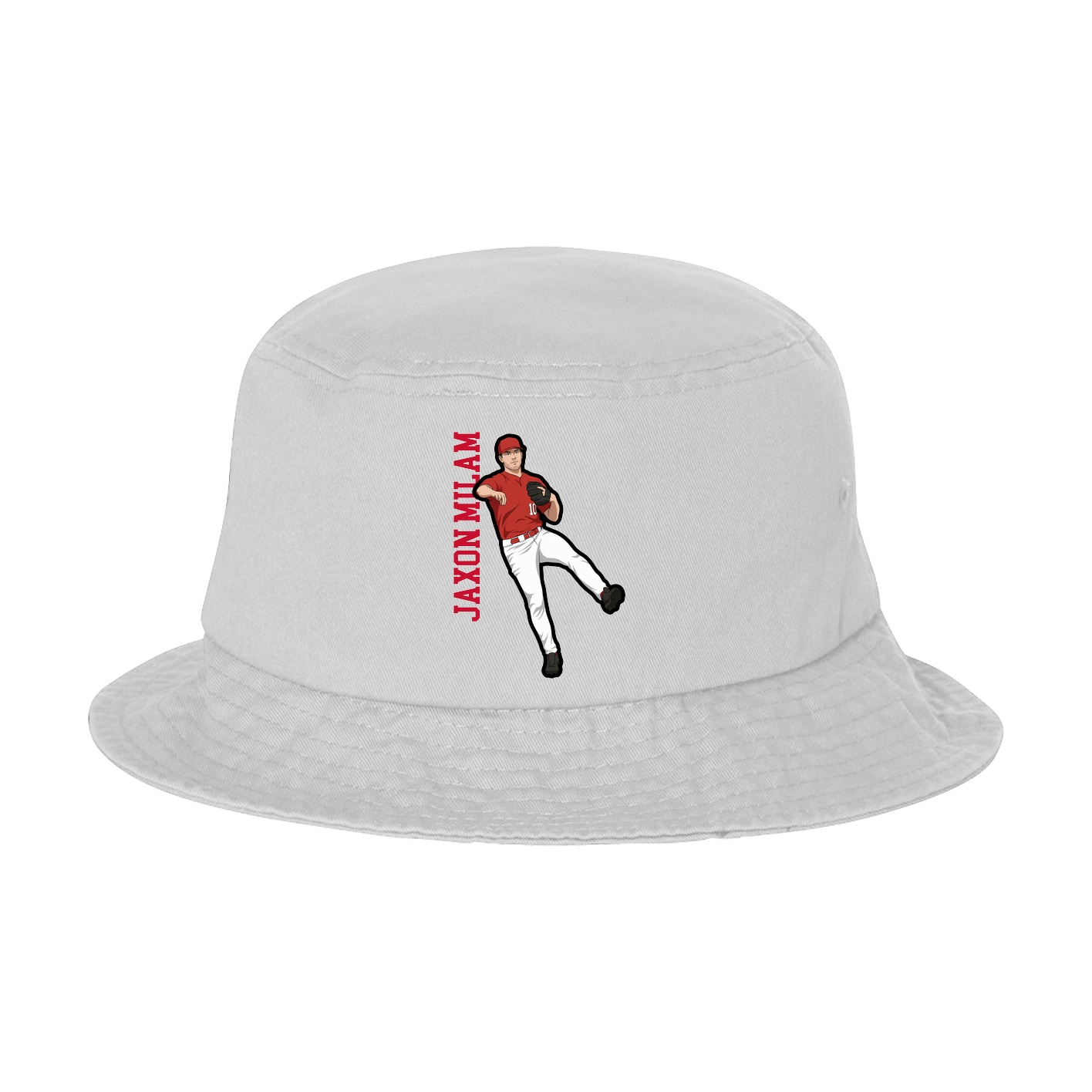 Bucket Cap — Name Vertical in White