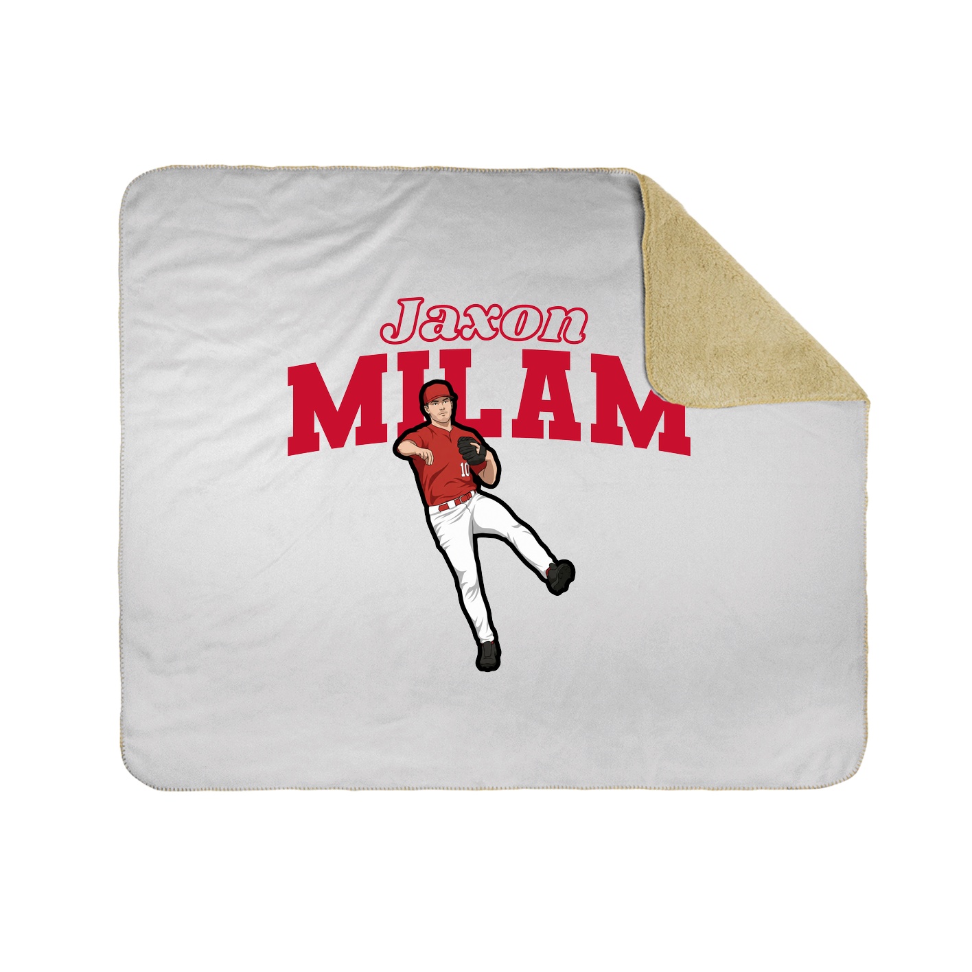 Throw Blanket — Name Arch in White