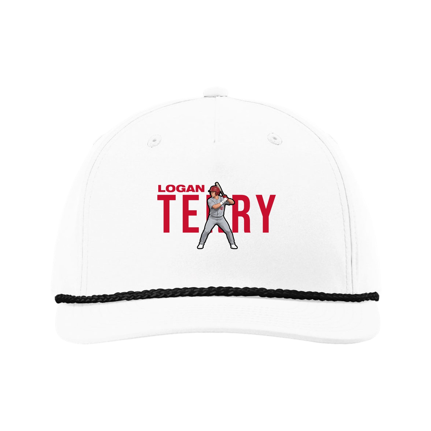 Five-Panel Classic Rope Cap — Player Name in White