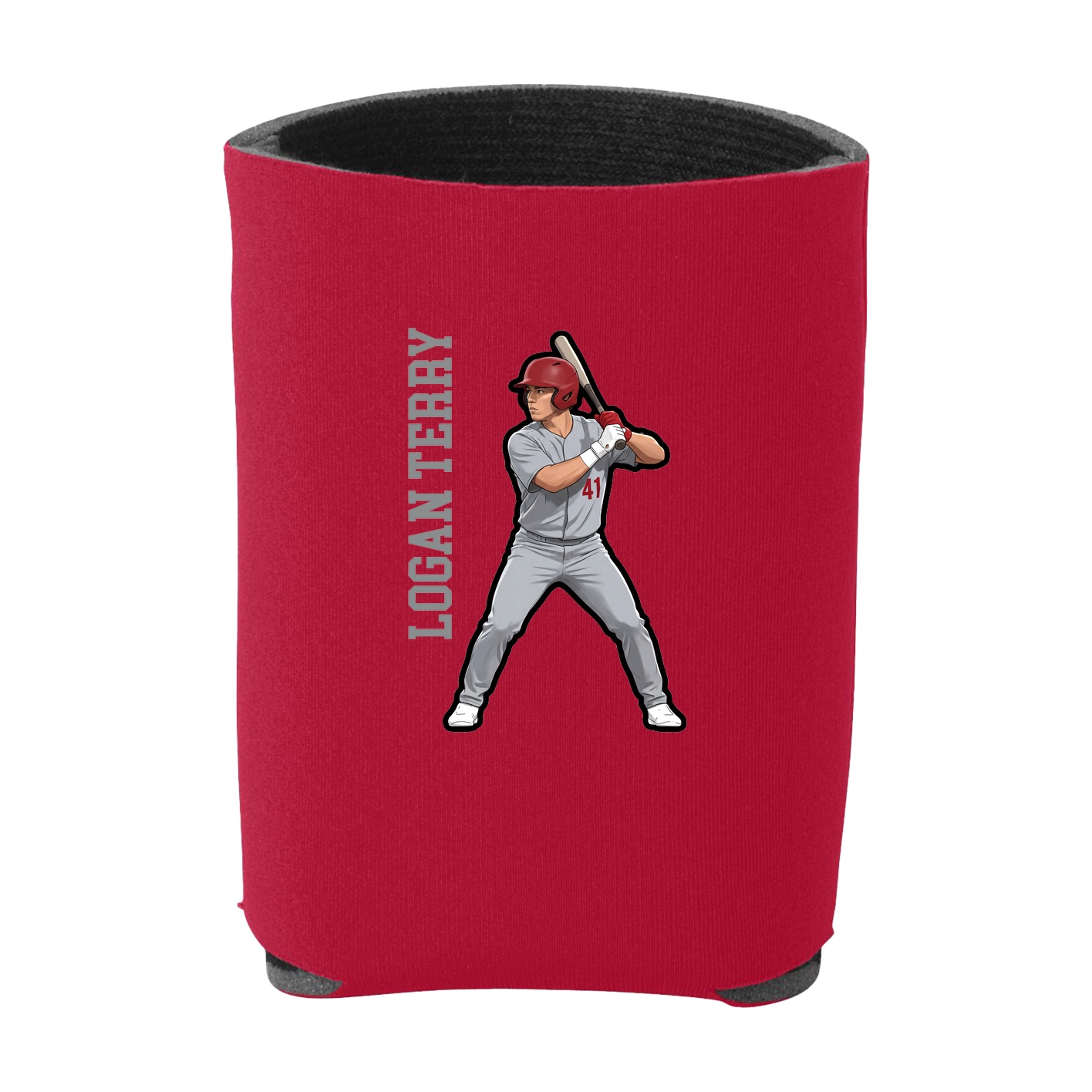 Can Holder — Name Vertical in Red