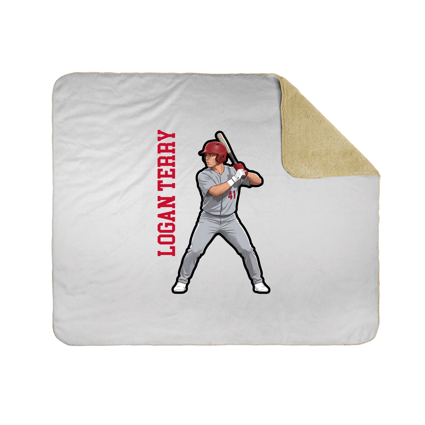 Throw Blanket — Name Vertical in White