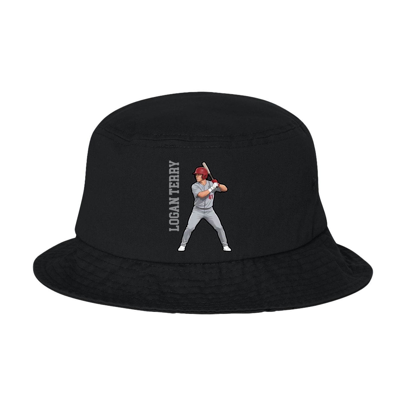Bucket Cap — Name Vertical in Black