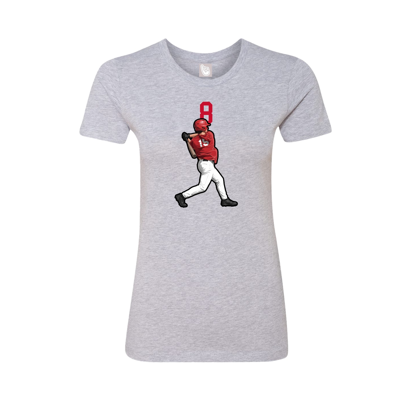 Fitted Women's Tee — Number Top in Grey