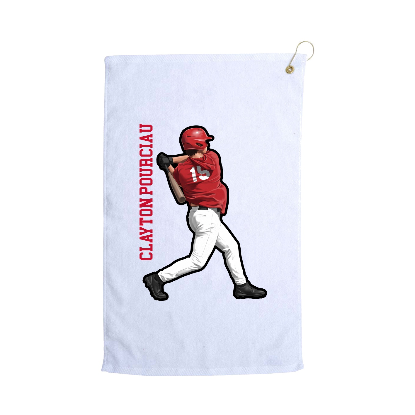 Golf Towel — Name Vertical in White