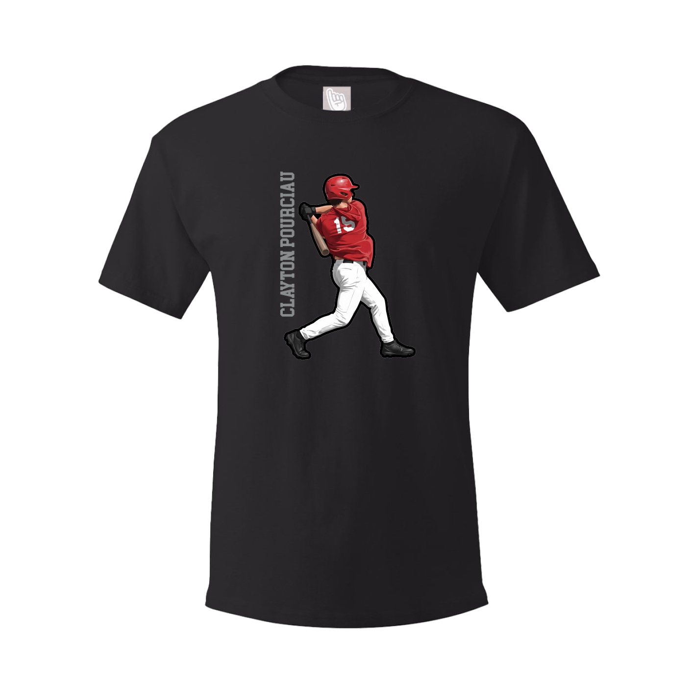Youth Tee — Name Vertical in Black
