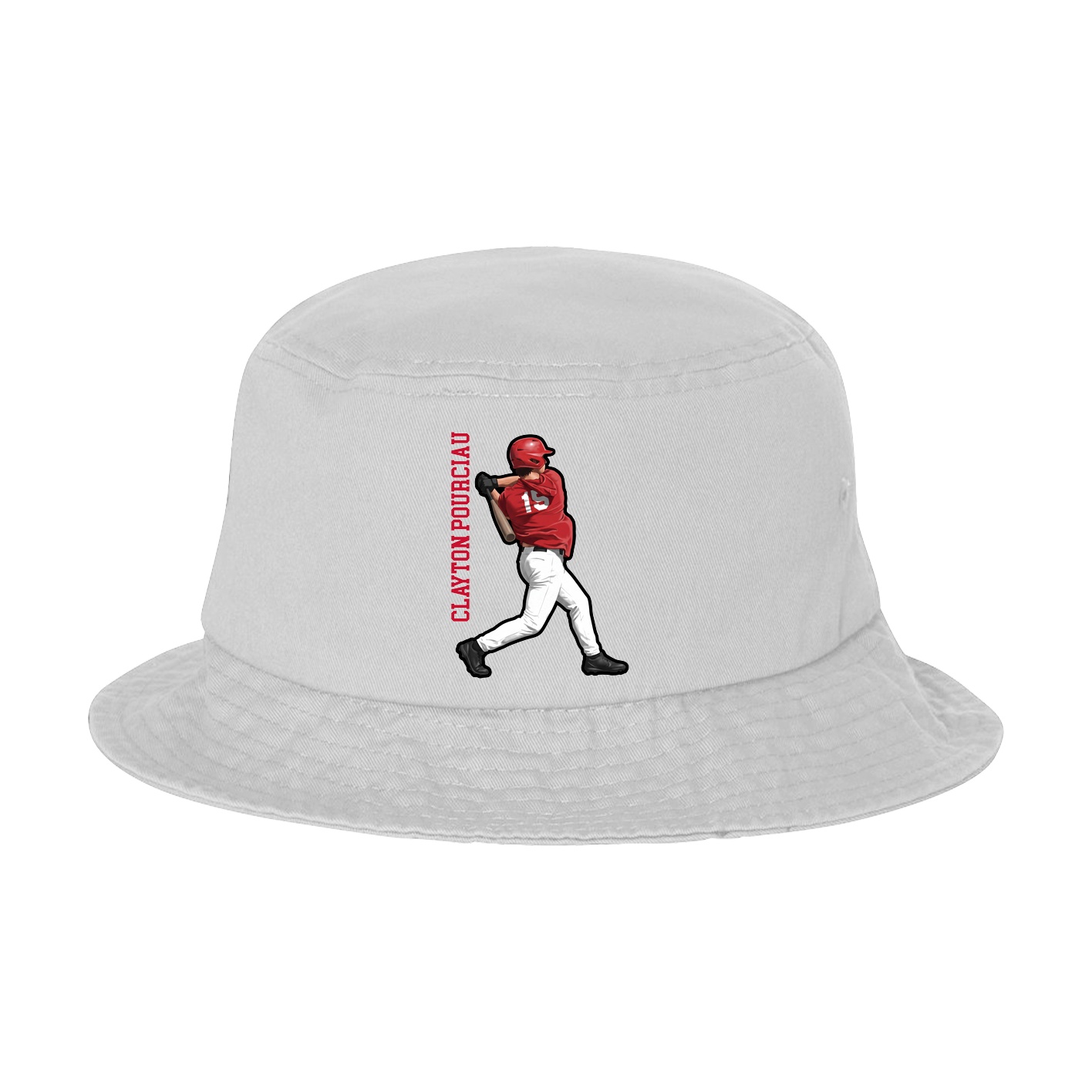 Bucket Cap — Name Vertical in White