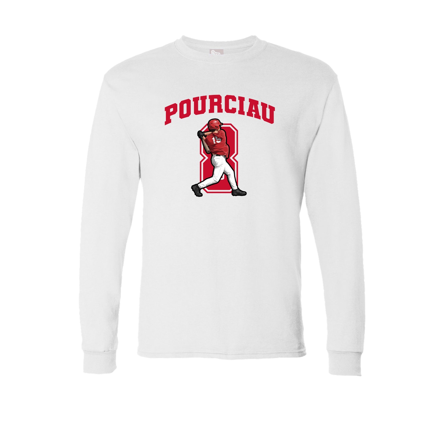 Long Sleeve Tee — Number in White