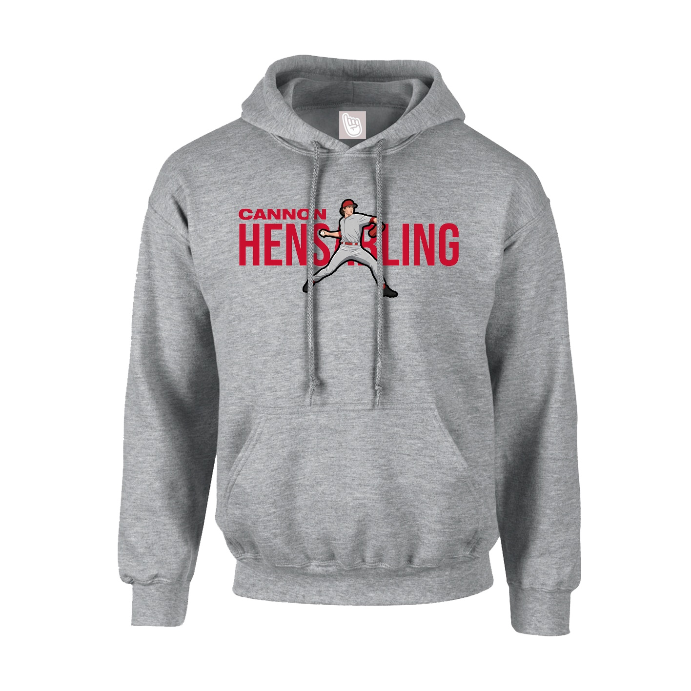 Youth Hoodie — Player Name in Grey