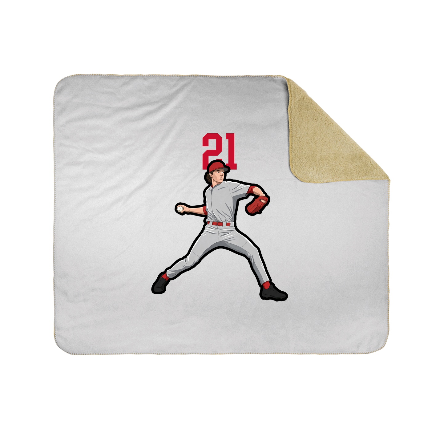 Throw Blanket — Number Top in White