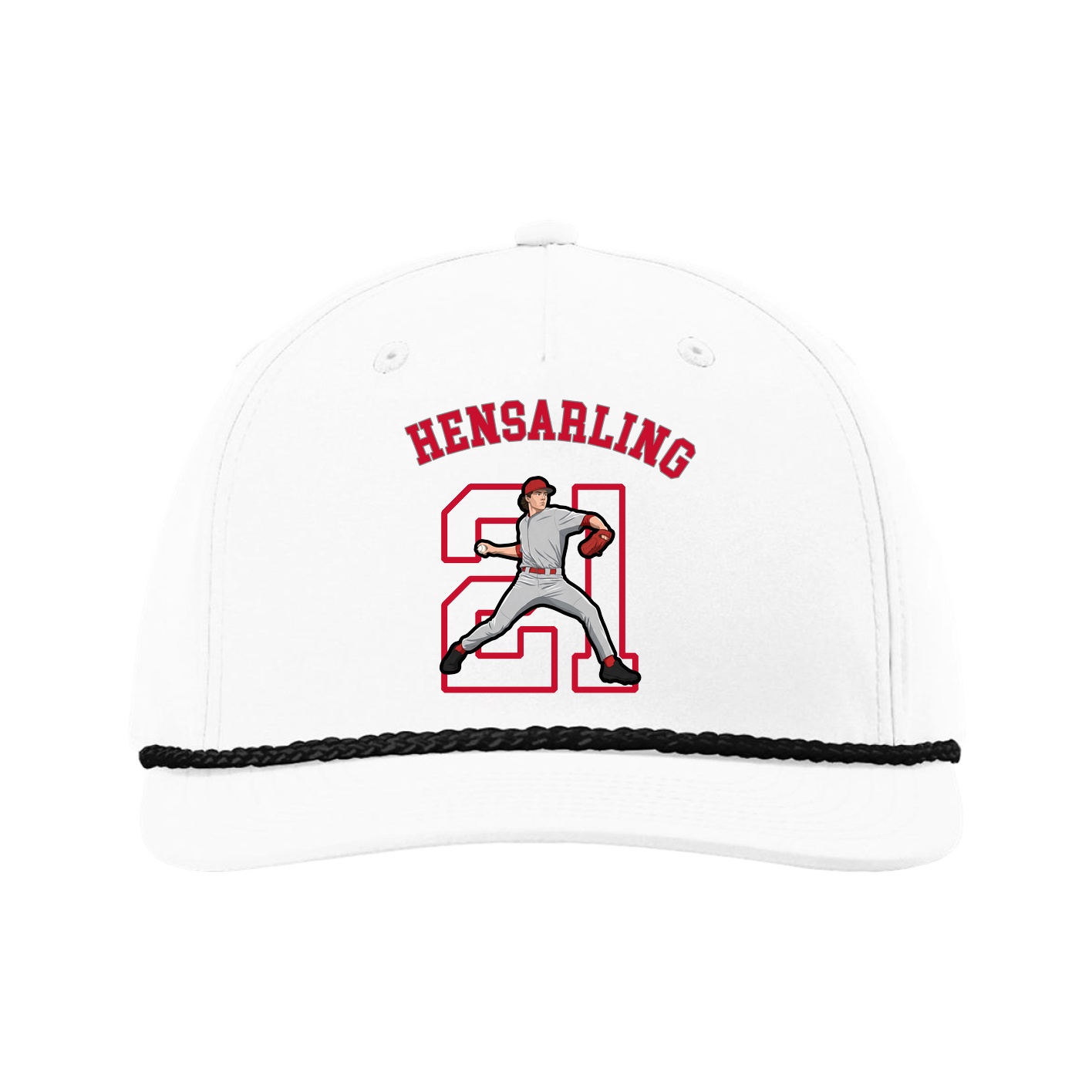 Five-Panel Classic Rope Cap — Shirsey Arch in White