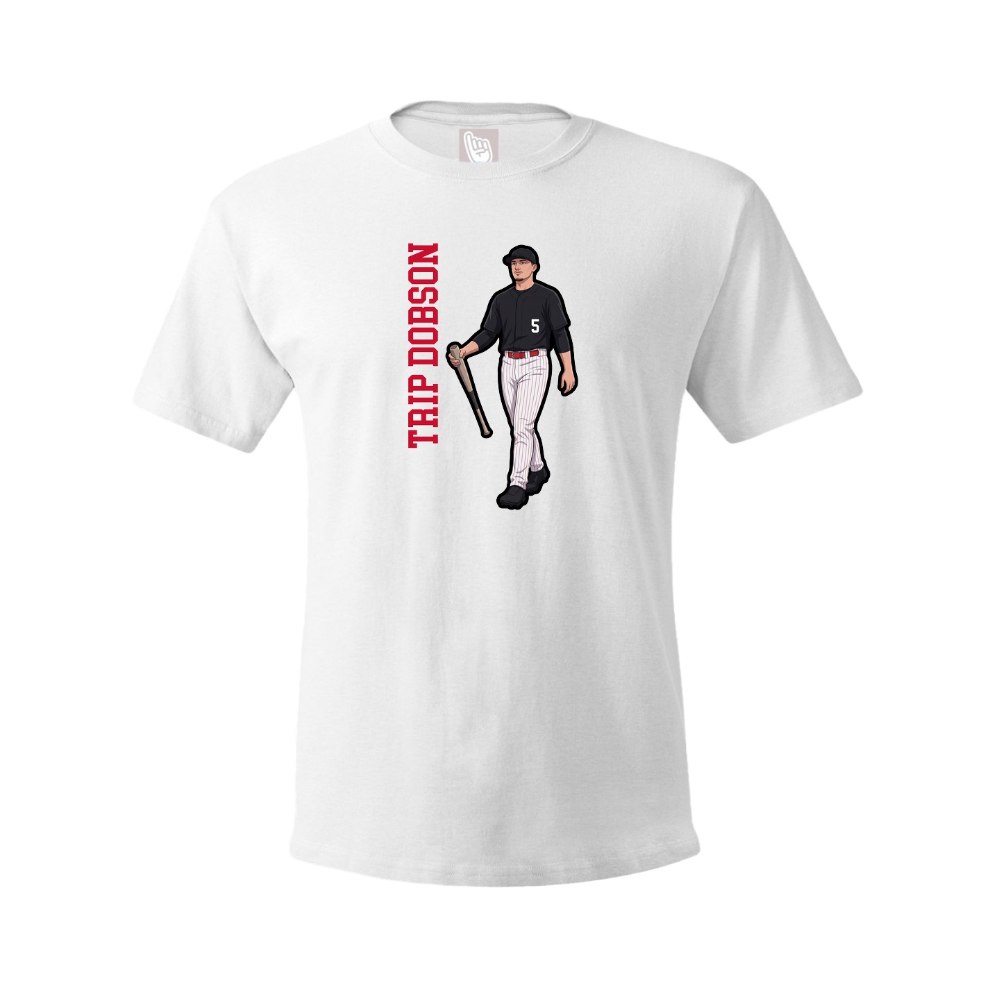 Tee — Name Vertical in White