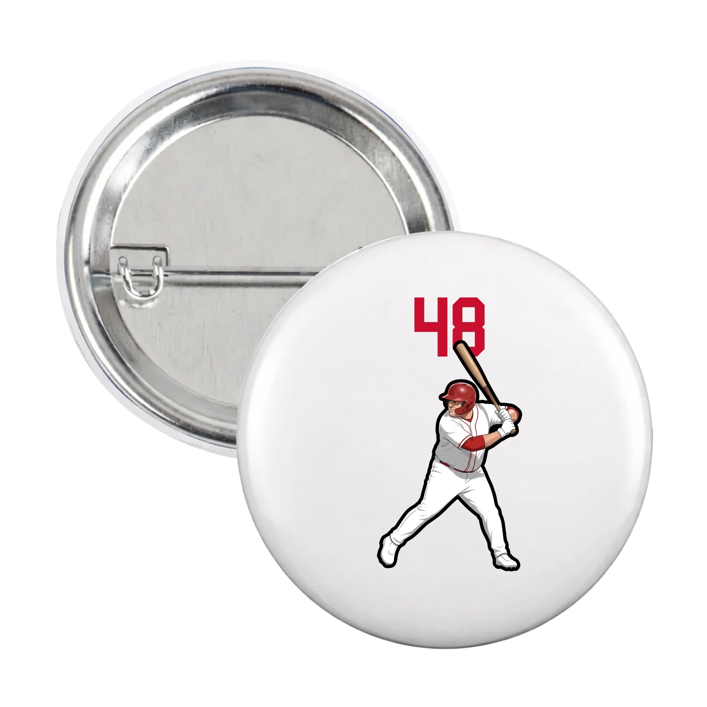 Game Day Button — Number Top in White