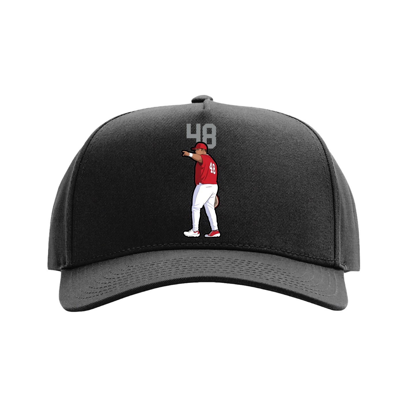 Full Fabric Five-Panel Champ Cap — Number Top in Black