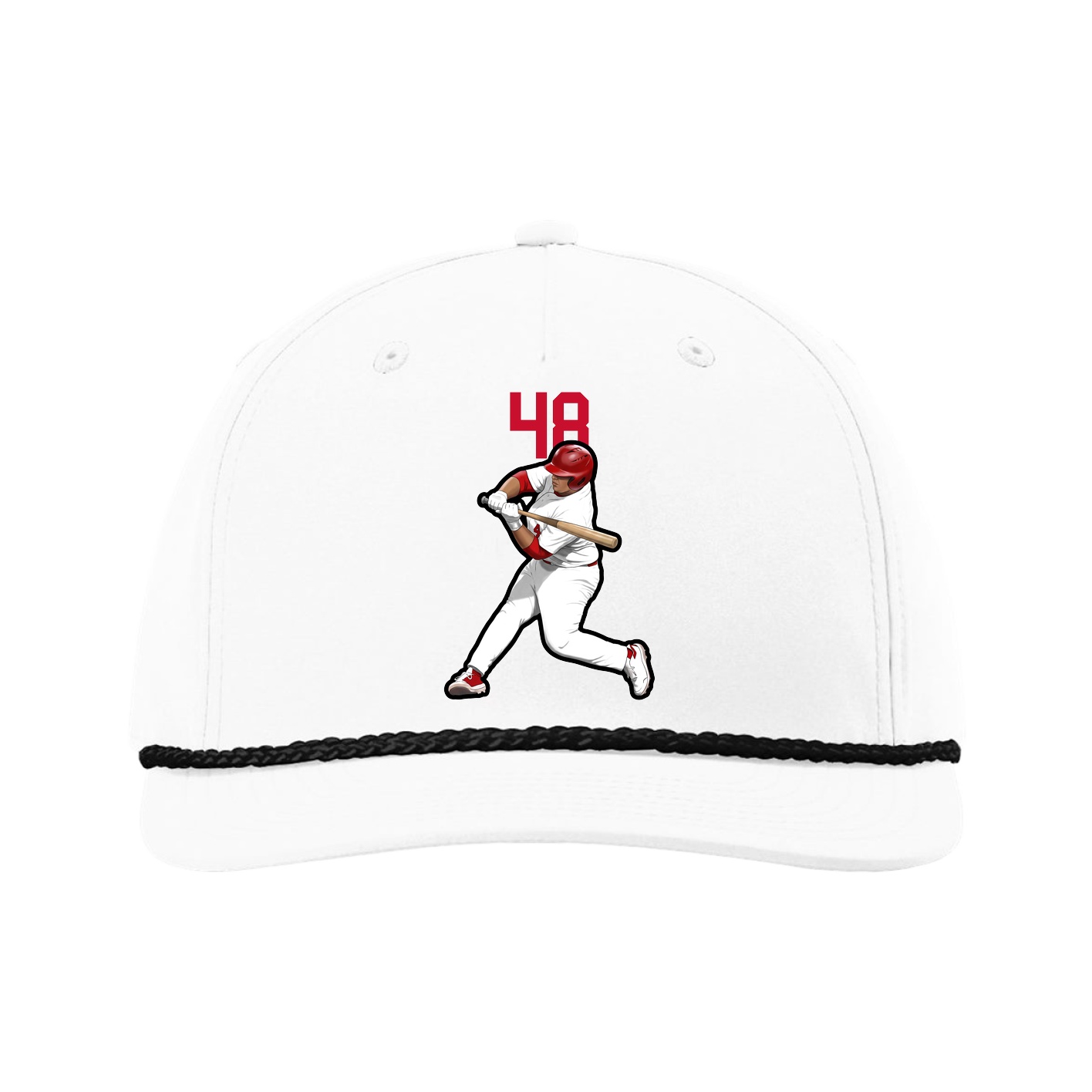 Five-Panel Classic Rope Cap — Number Top in White
