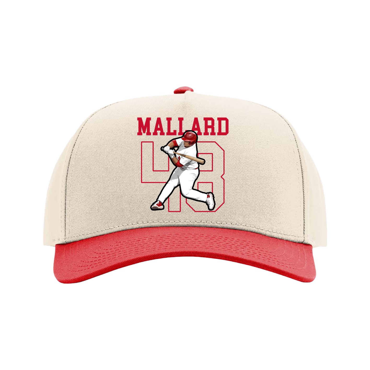 Full Fabric Five-Panel Champ Cap — Shirsey in Cream/Red