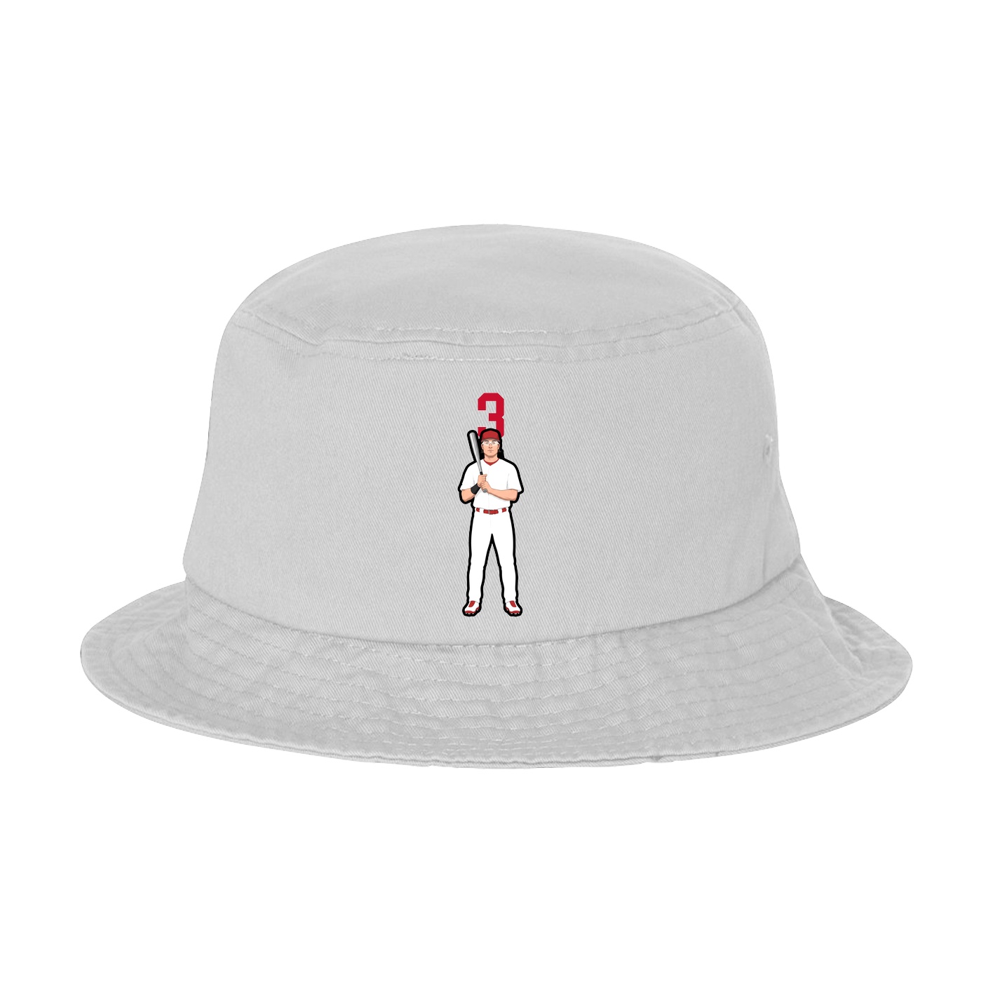 Bucket Cap — Number Top in White