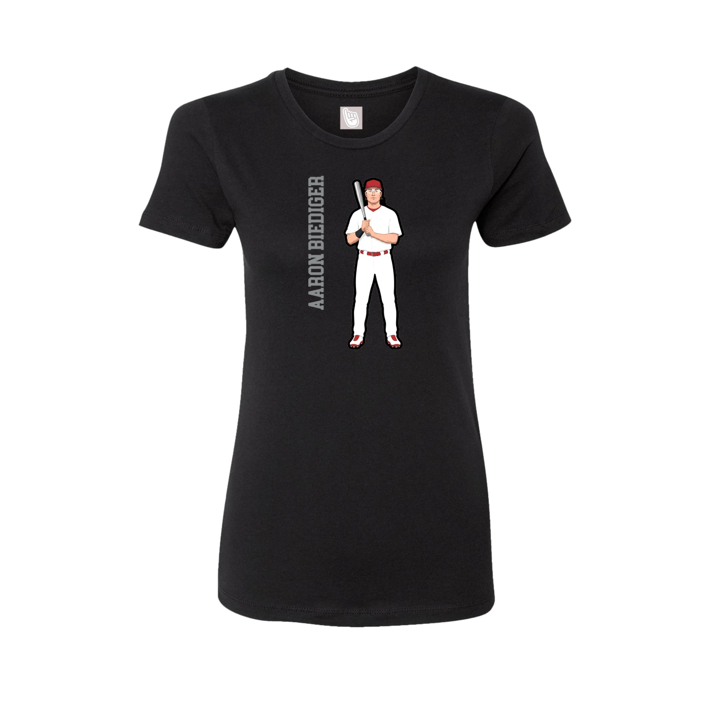 Womens Tee — Name Vertical in Black