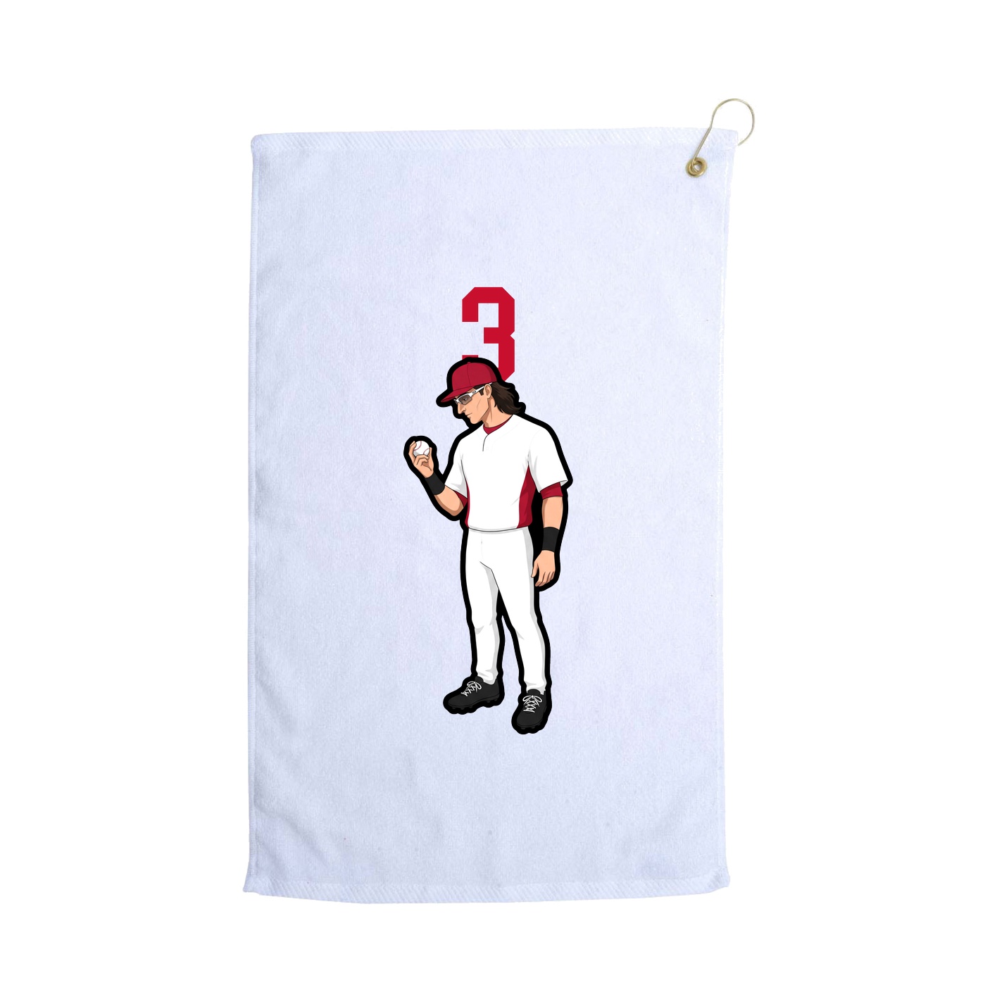 Golf Towel — Number Top in White