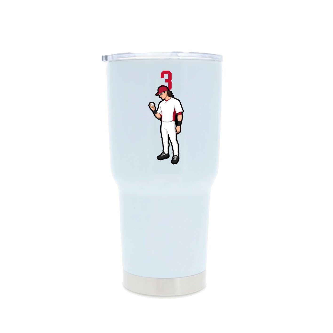 30oz Stainless Steel Tumbler — Number Top in White