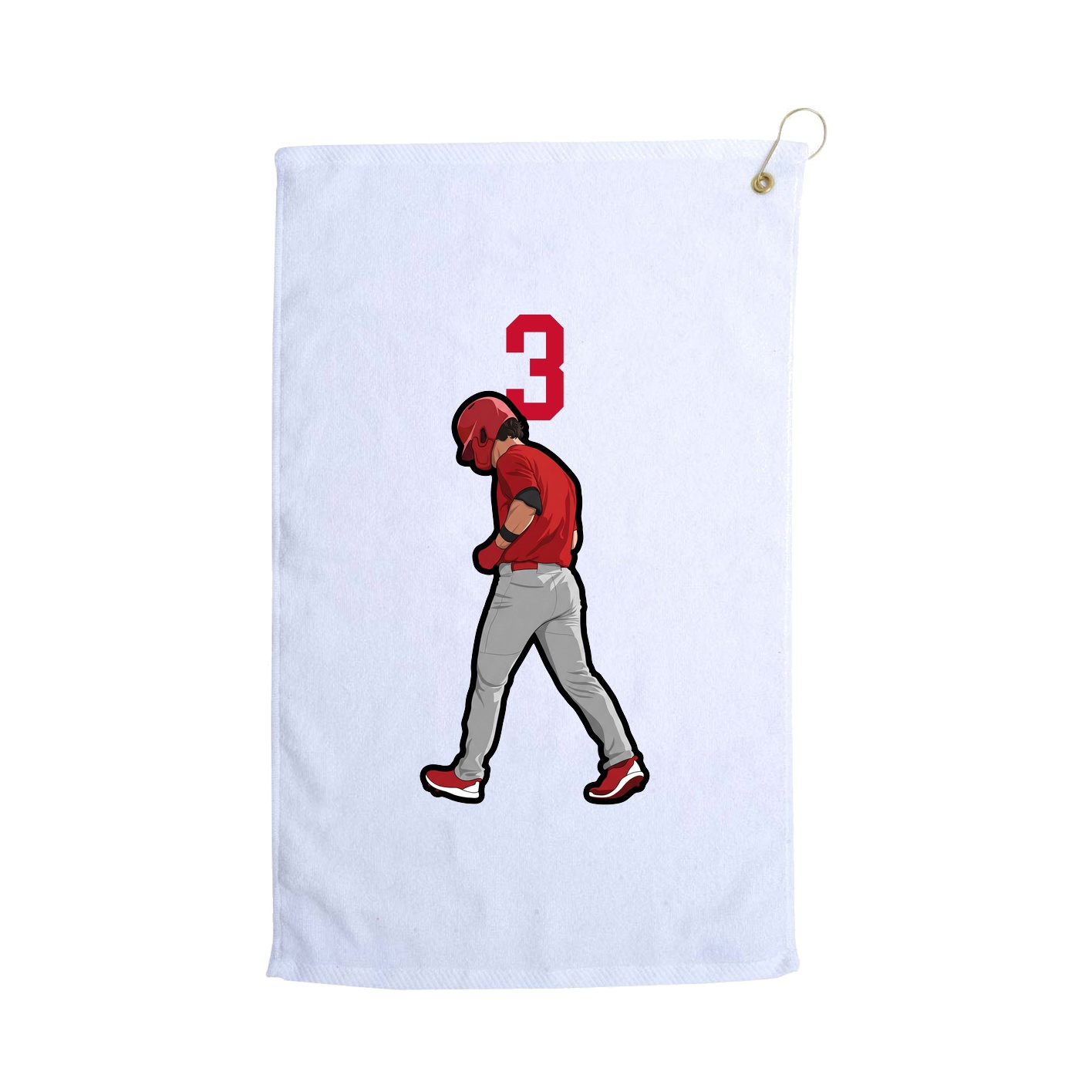 Golf Towel — Number Top in White