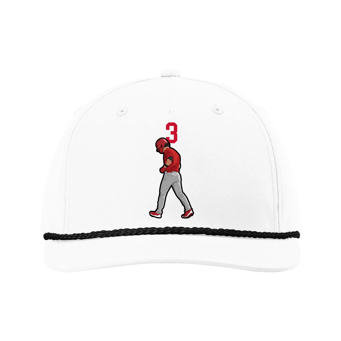 Five-Panel Classic Rope Cap — Number Top in White