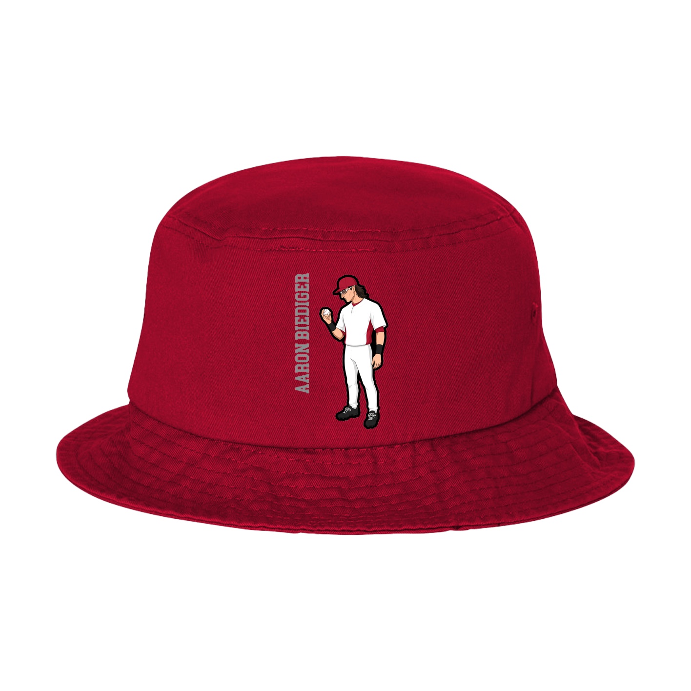 Bucket Cap — Name Vertical in Red