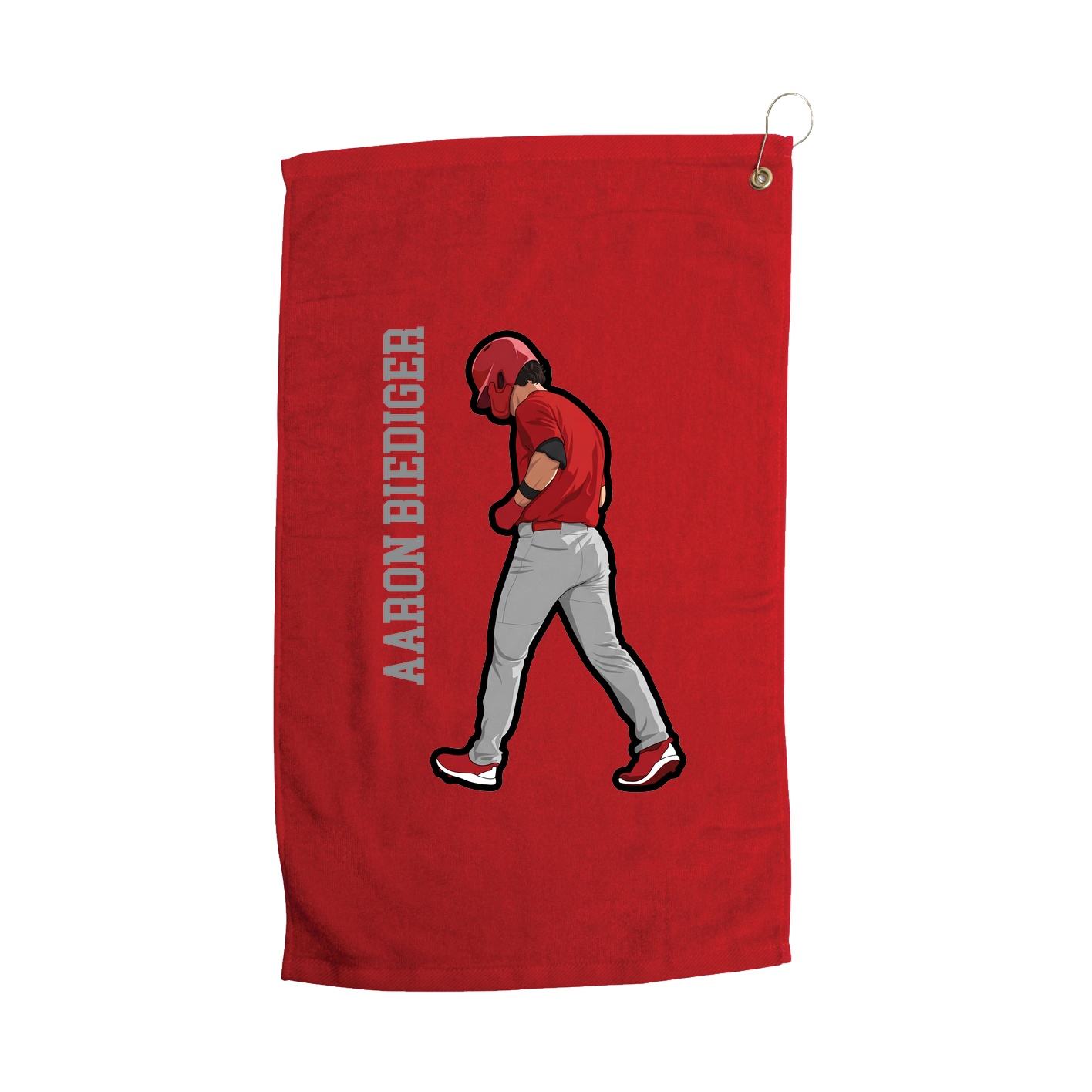 Golf Towel — Name Vertical in Red