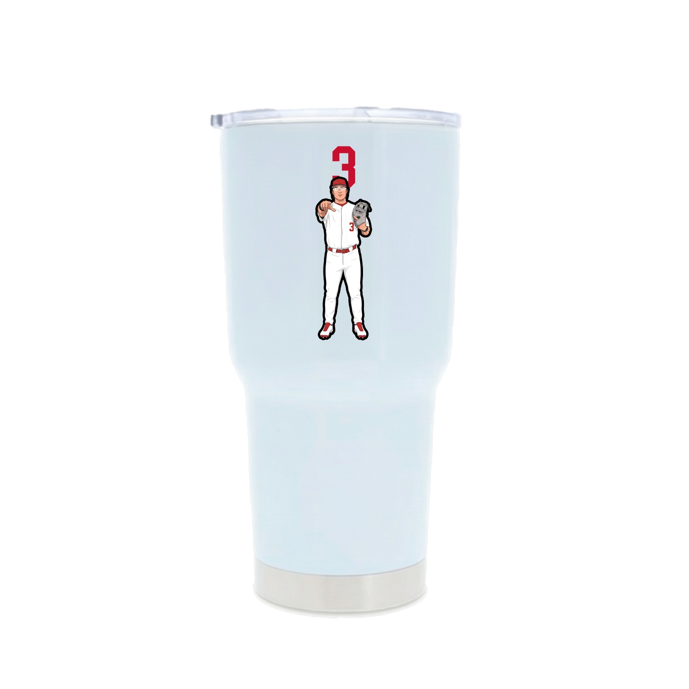 30oz Stainless Steel Tumbler — Number Top in White