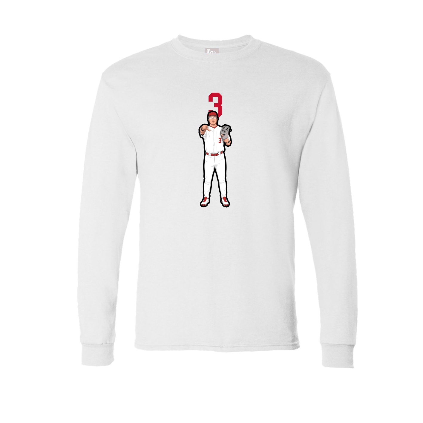 Long Sleeve Tee — Number Top in White
