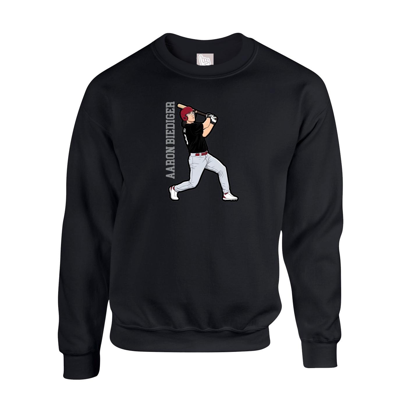 Fleece Crew — Name Vertical in Black
