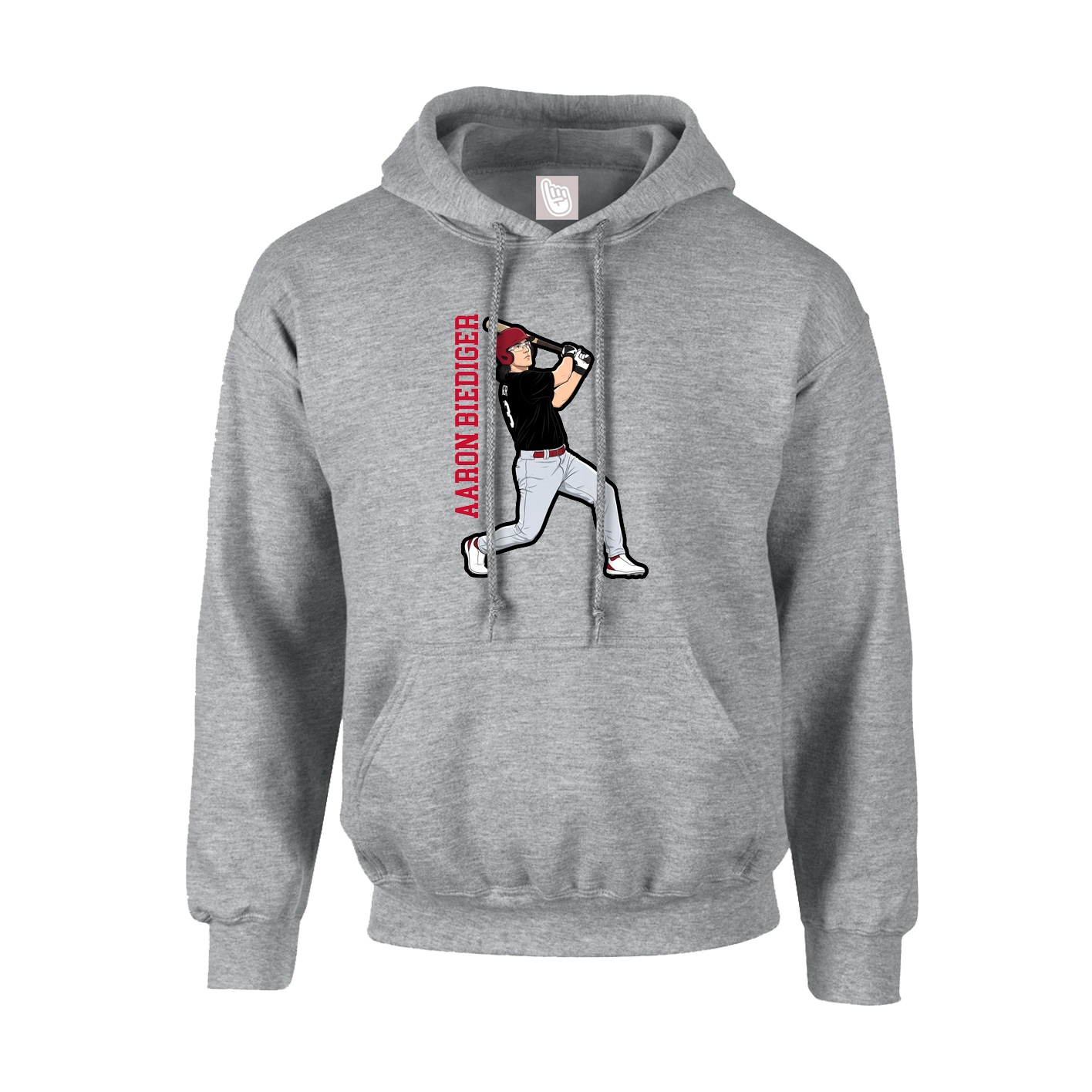 Youth Hoodie — Name Vertical in Grey