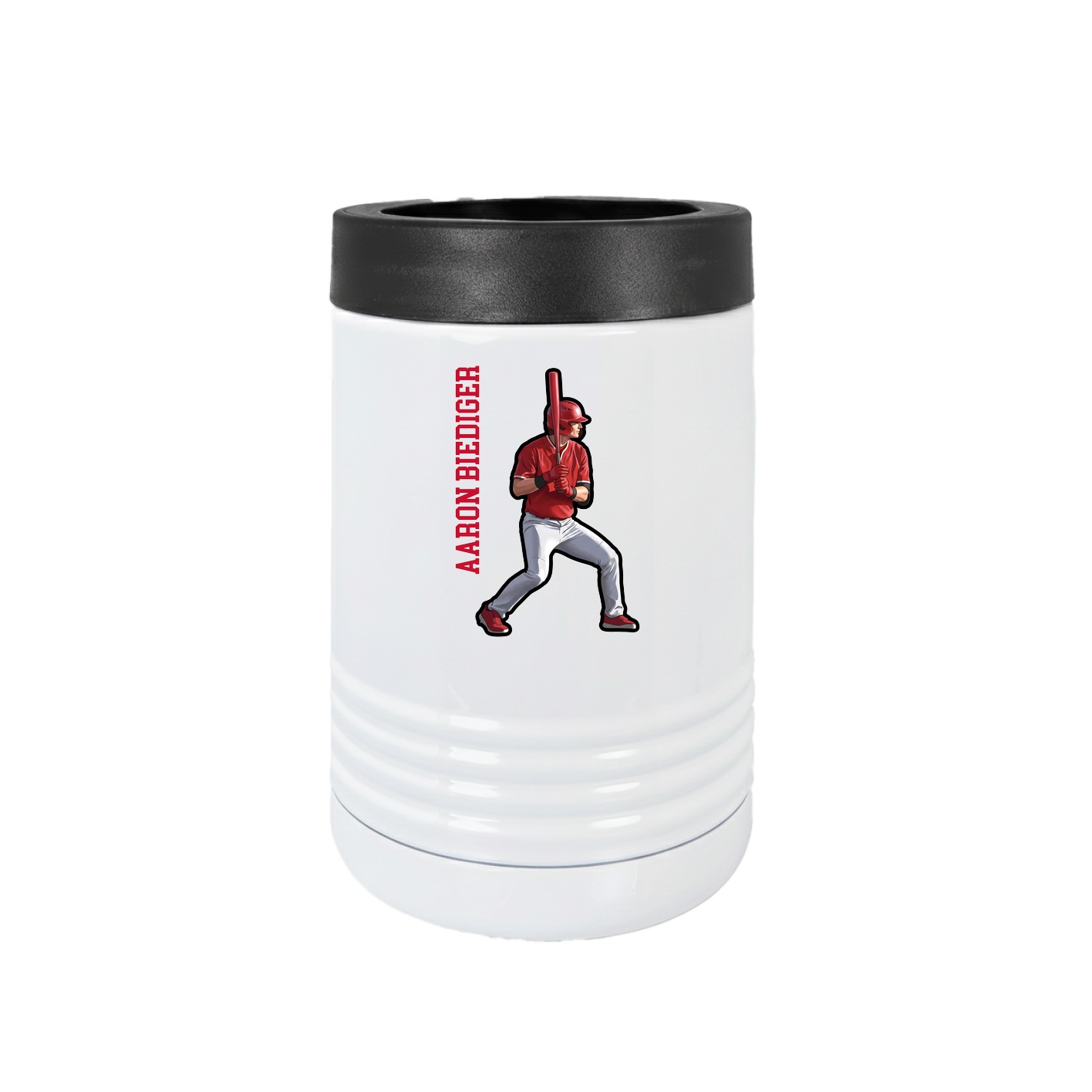 Beverage Holder — Name Vertical in White