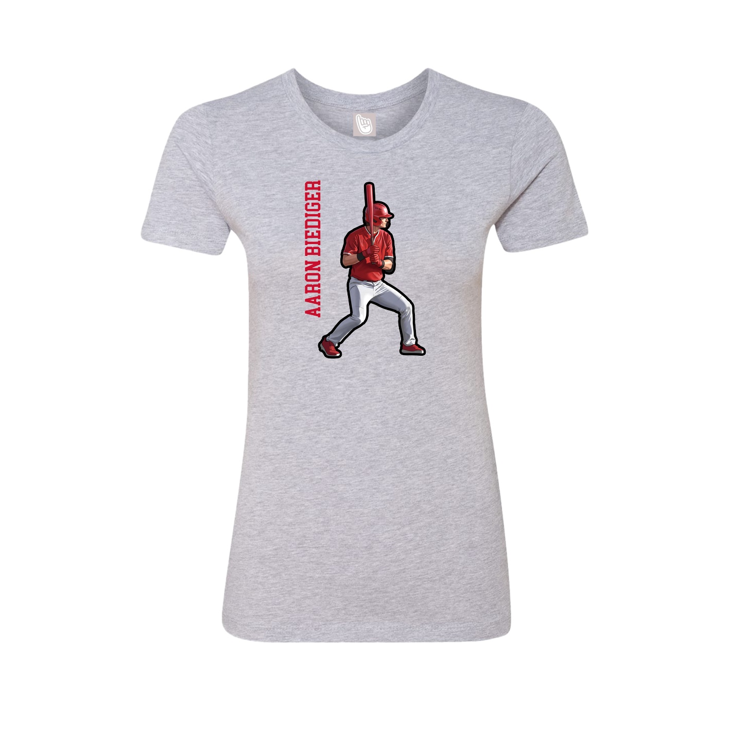 Fitted Women's Tee — Name Vertical in Grey