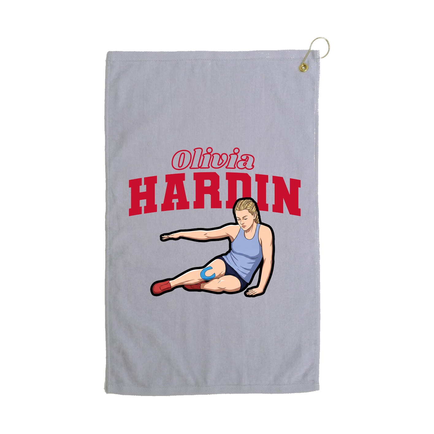 Golf Towel — Name Arch in Grey