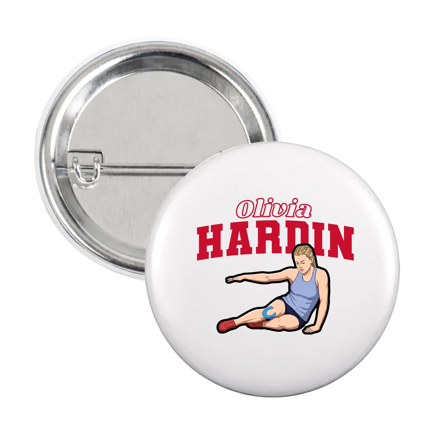 Game Day Button — Name Arch in White