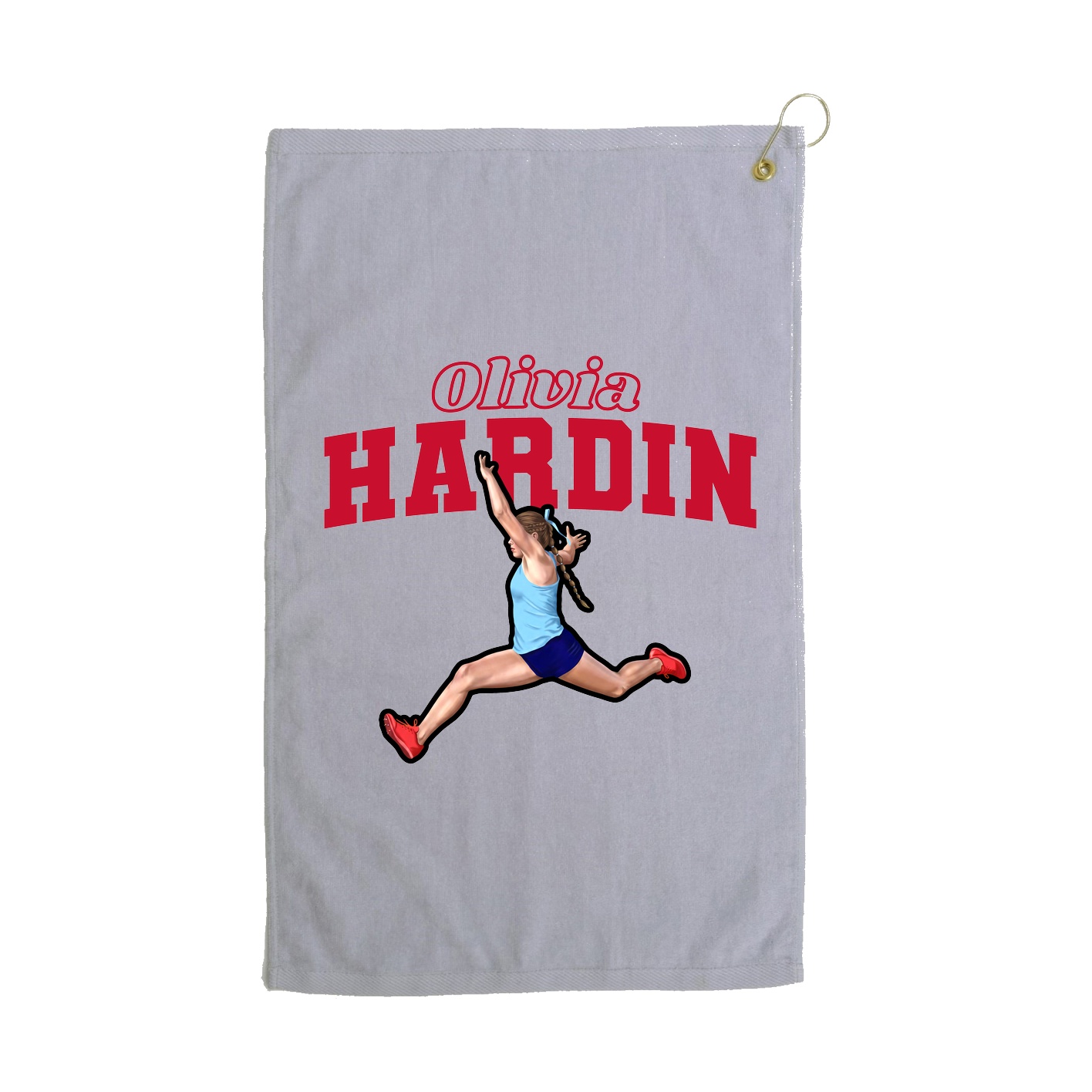 Golf Towel — Name Arch in Grey