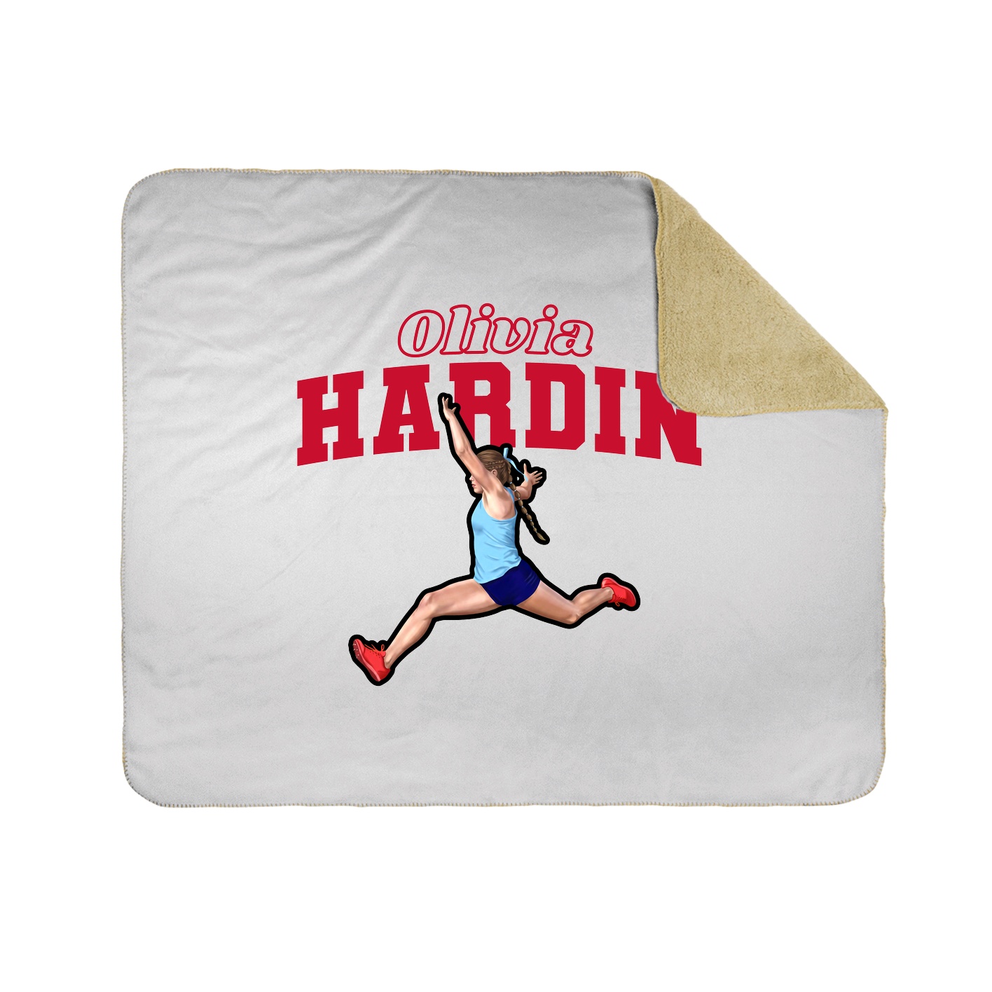 Throw Blanket — Name Arch in White