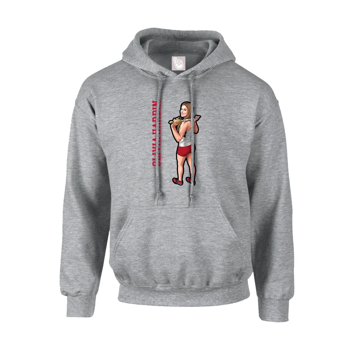Youth Hoodie — Name Vertical in Grey