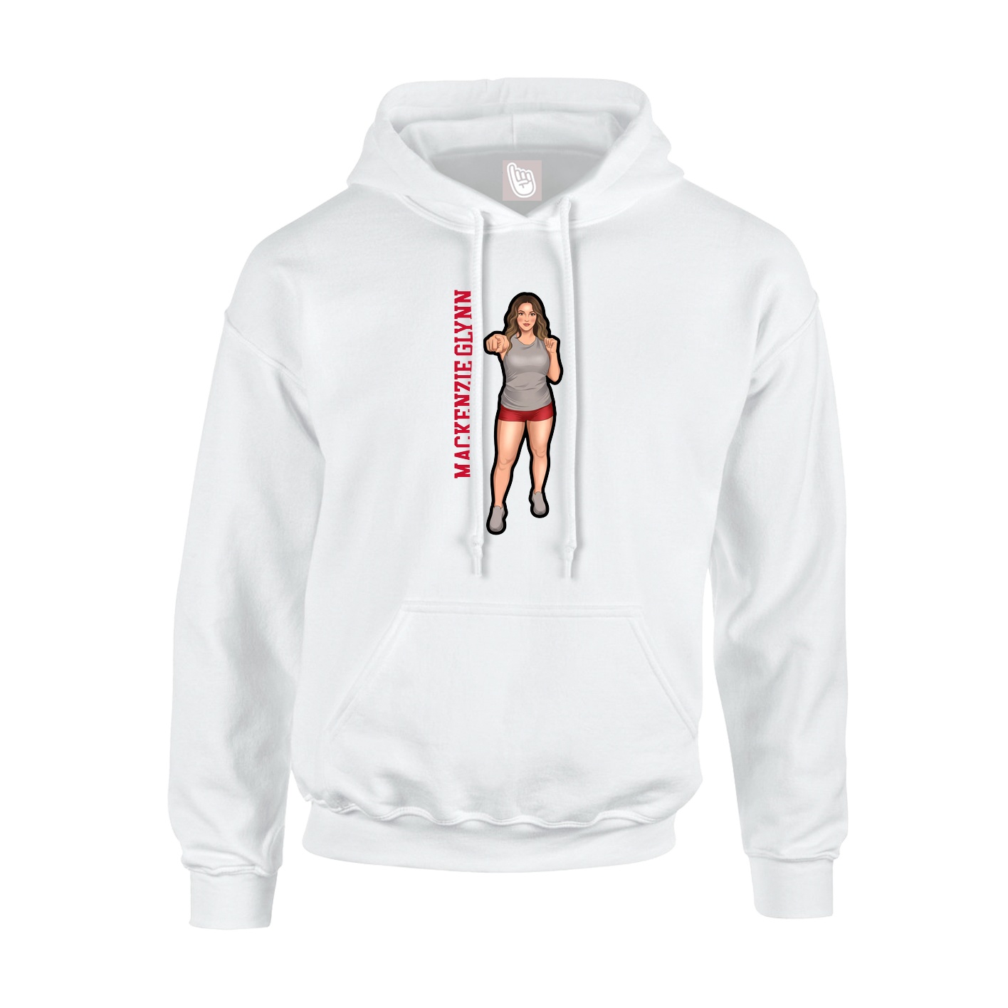 Youth Hoodie — Name Vertical in White